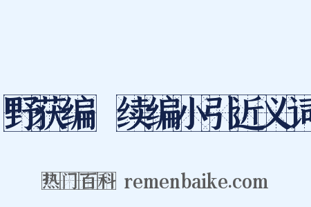 野获编·续编小引近义词是什么意思的图片